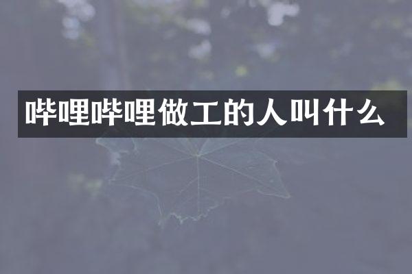 哔哩哔哩做工的人叫什么
