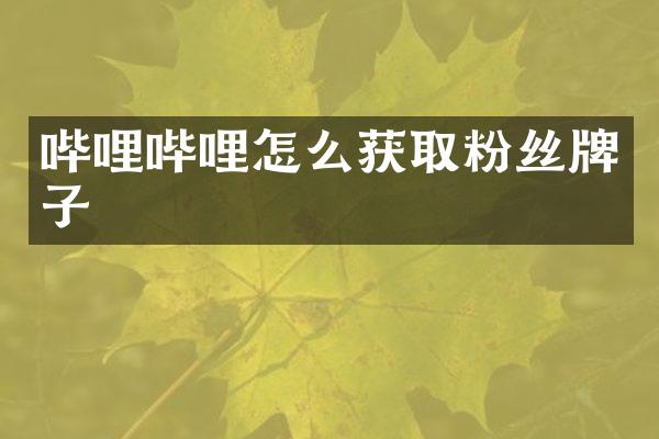 哔哩哔哩怎么获取粉丝牌子