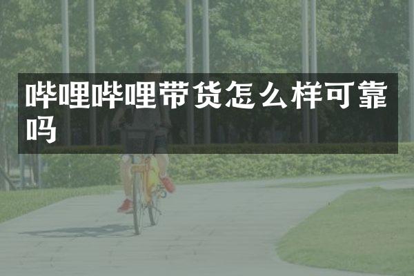 哔哩哔哩带货怎么样可靠吗