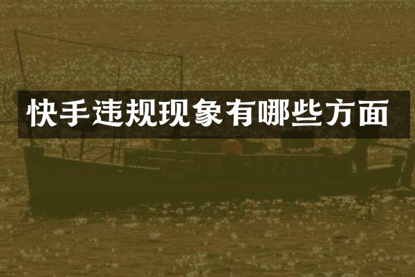 快手违规现象有哪些方面