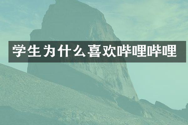 学生为什么喜欢哔哩哔哩