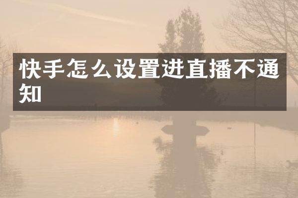 快手怎么设置进直播不通知
