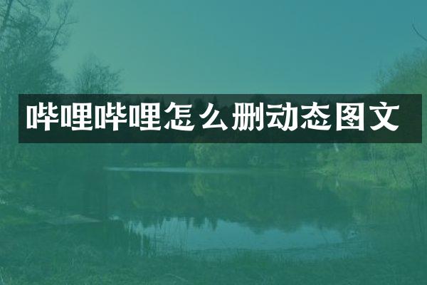 哔哩哔哩怎么删动态图文