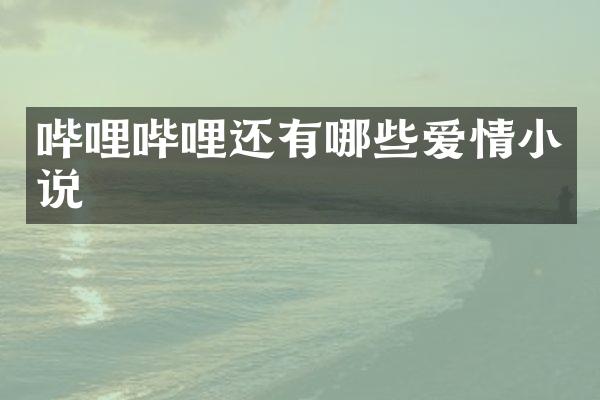 哔哩哔哩还有哪些爱情小说