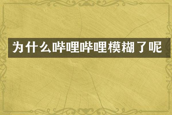 为什么哔哩哔哩模糊了呢