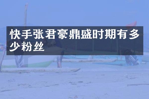 快手张君豪鼎盛时期有多少粉丝