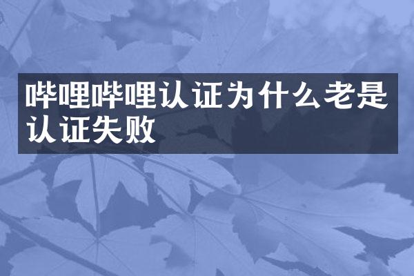 哔哩哔哩认证为什么老是认证失败
