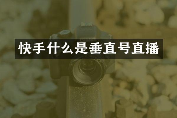 快手什么是垂直号直播