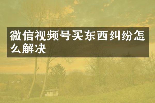 微信视频号买东西纠纷怎么解决