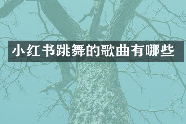 小红书跳舞的歌曲有哪些