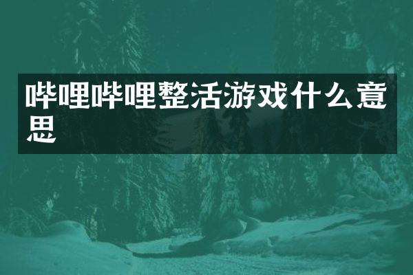哔哩哔哩整活游戏什么意思