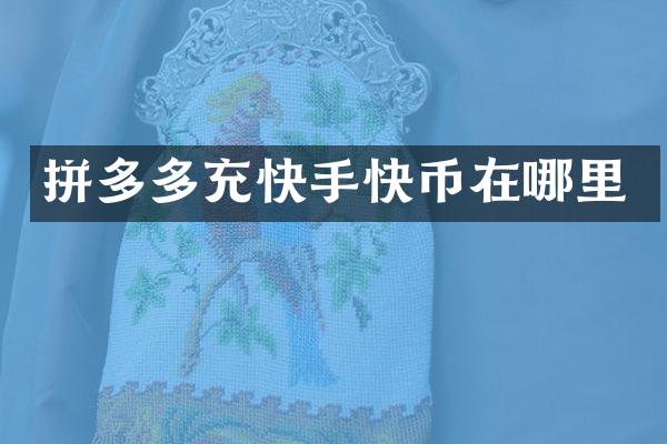 拼多多充快手快币在哪里