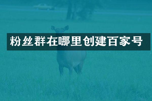 粉丝群在哪里创建百家号