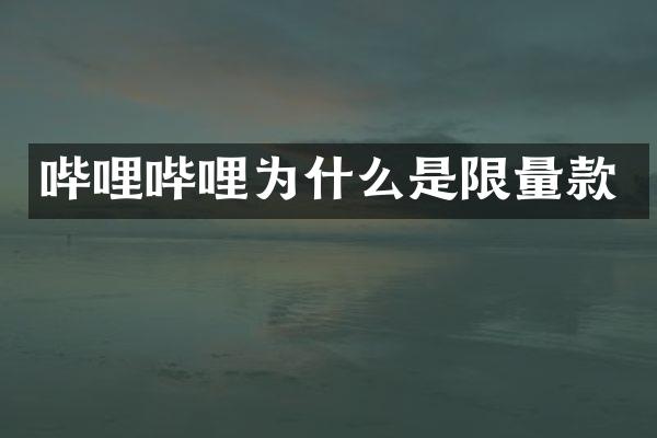 哔哩哔哩为什么是限量款