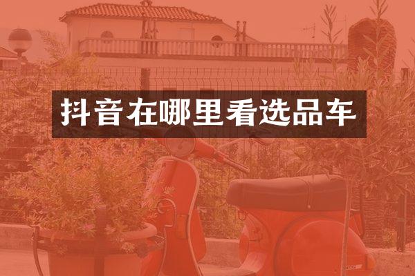 抖音在哪里看选品车