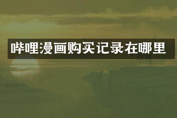 哔哩漫画购买记录在哪里