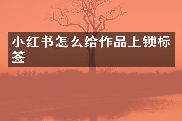 小红书怎么给作品上锁标签