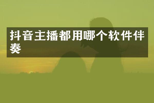 抖音主播都用哪个软件伴奏