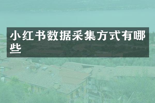 小红书数据采集方式有哪些