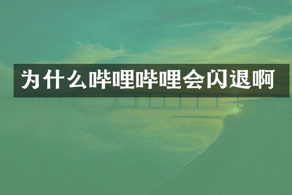 为什么哔哩哔哩会闪退啊