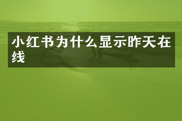 小红书为什么显示昨天在线