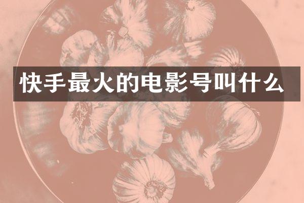 快手最火的电影号叫什么