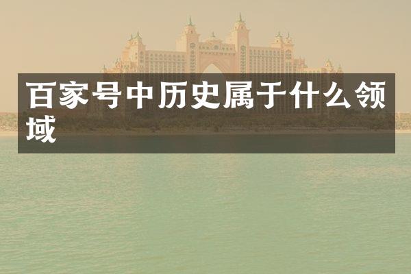 百家号中历史属于什么领域