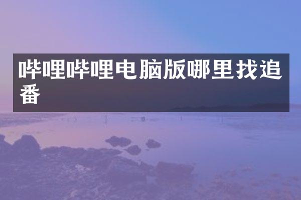 哔哩哔哩电脑版哪里找追番