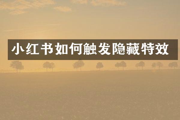 小红书如何触发隐藏特效
