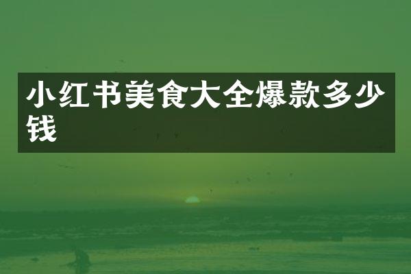 小红书美食大全爆款多少钱