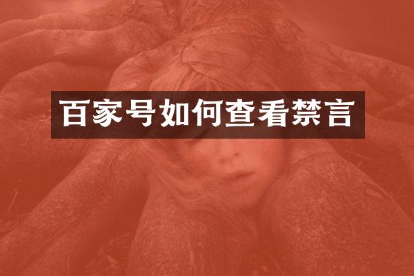 百家号如何查看禁言
