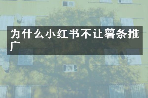 为什么小红书不让薯条推广
