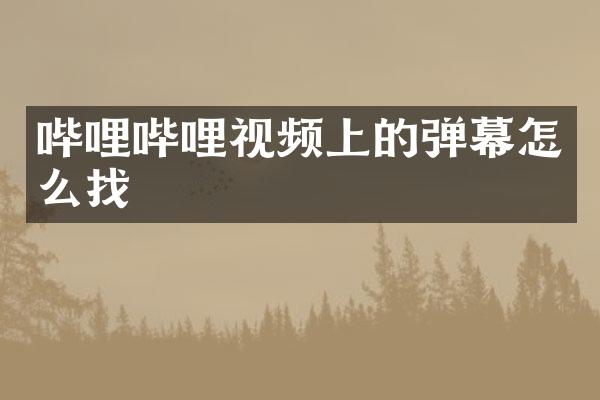 哔哩哔哩视频上的弹幕怎么找