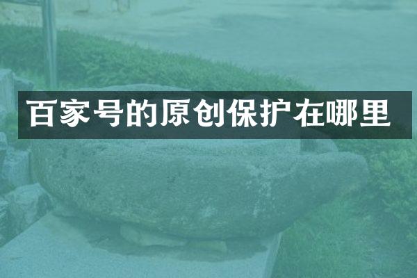 百家号的原创保护在哪里