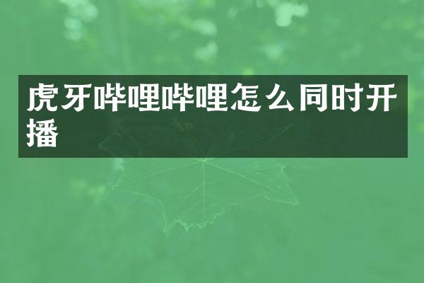 虎牙哔哩哔哩怎么同时开播