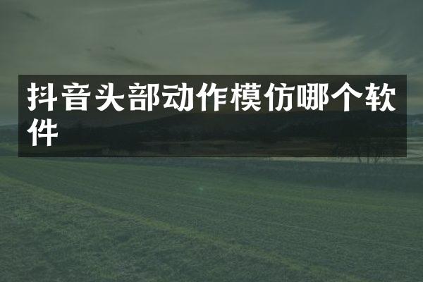 抖音头部动作模仿哪个软件
