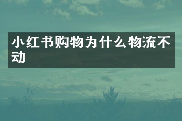小红书购物为什么物流不动
