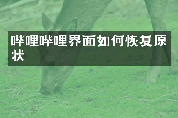 哔哩哔哩界面如何恢复原状