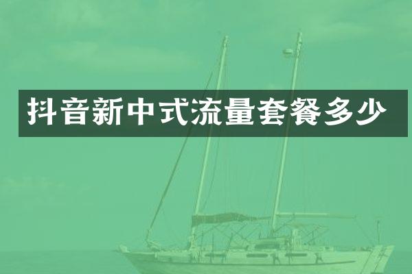 抖音新中式流量套餐多少