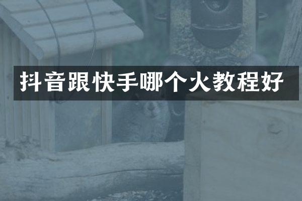 抖音跟快手哪个火教程好