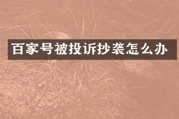 百家号被投诉抄袭怎么办
