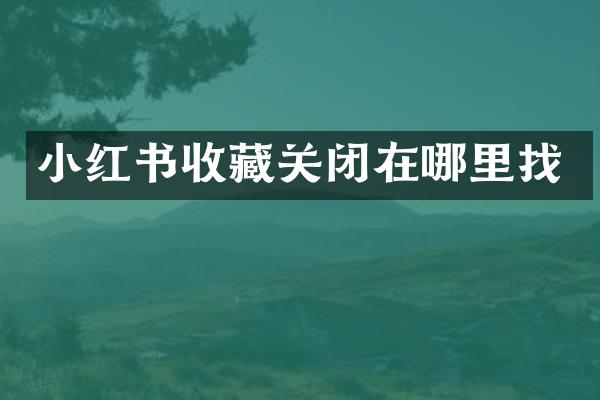 小红书收藏关闭在哪里找