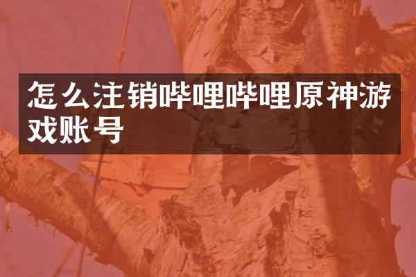 怎么注销哔哩哔哩原神游戏账号