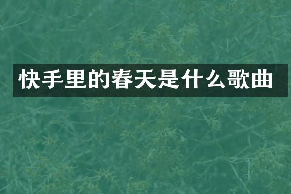 快手里的春天是什么歌曲