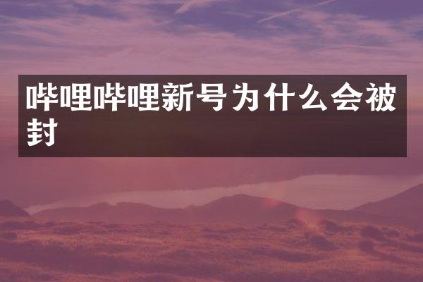 哔哩哔哩新号为什么会被封