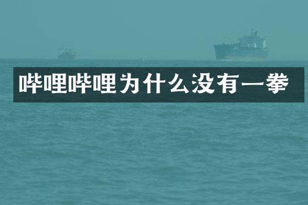 哔哩哔哩为什么没有一拳