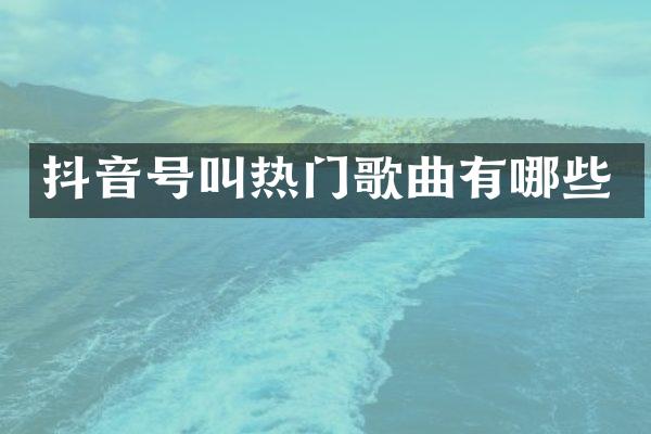 抖音号叫热门歌曲有哪些