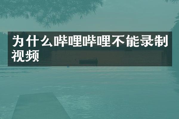 为什么哔哩哔哩不能录制视频