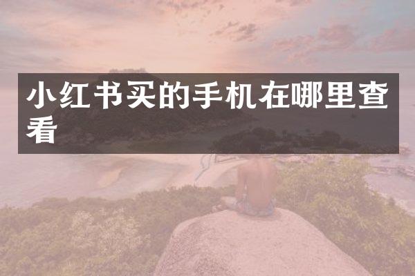 小红书买的手机在哪里查看
