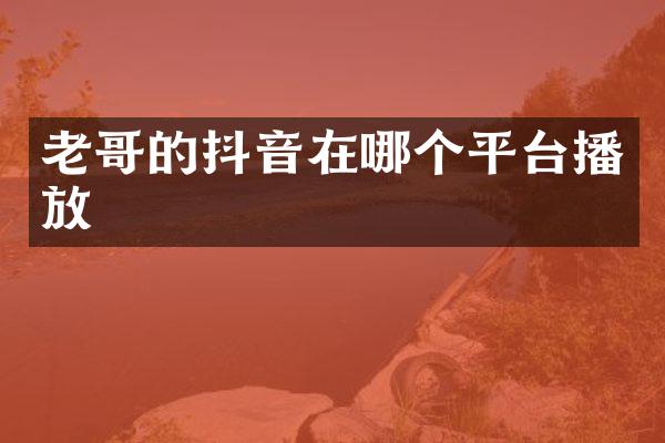 老哥的抖音在哪个平台播放